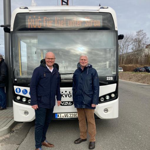 Ausbau des Elektronetzes der KVG:<br>Land Schleswig-Holstein fördert erstmalig Ladeinfrastruktur für E-Busse in Kiel